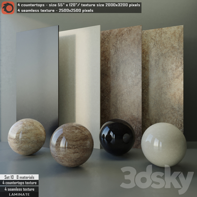 3d Models Stone Laminate Countertops Seamless Texture Set 10