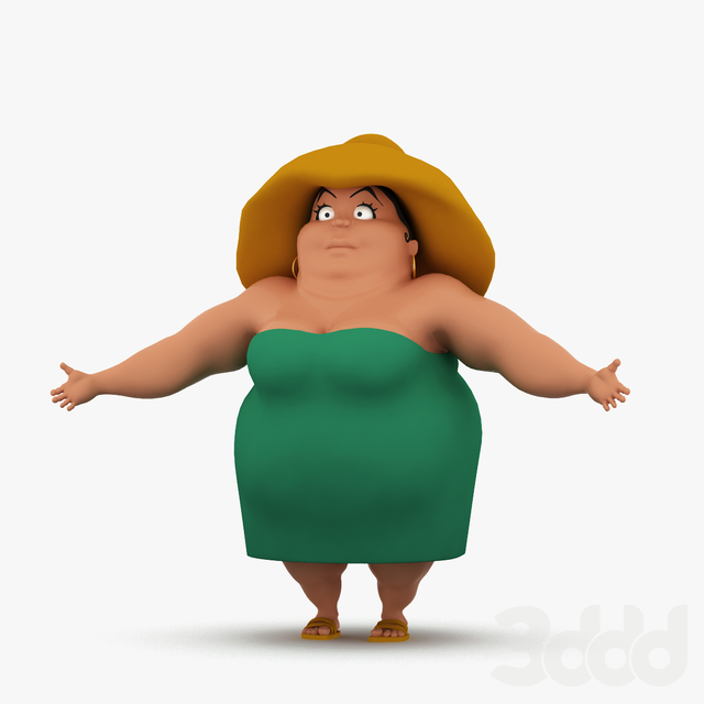 D: 222 / C: 1 / R: 8. Fat Woman Cartoon Character. 