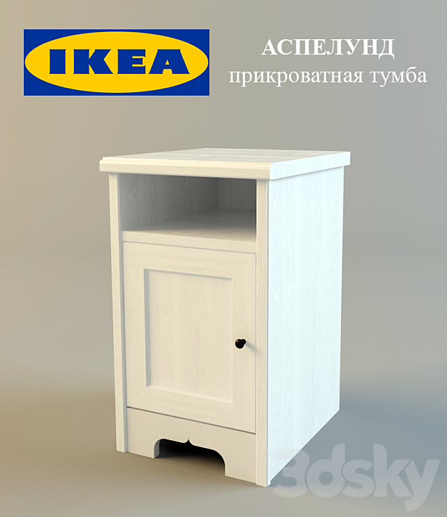 3d Models Sideboard Chest Of Drawer Ikea Aspelund Bedside Table