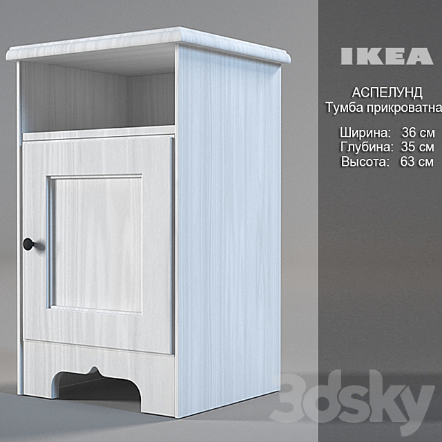 3d Models Sideboard Chest Of Drawer Ikea Aspelund Bedside Table