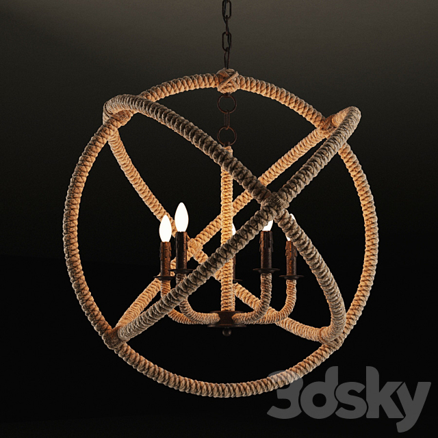 Rope Large Orb Chandelier Ch035 5 Lrr, Large Rope Orb Chandeliers