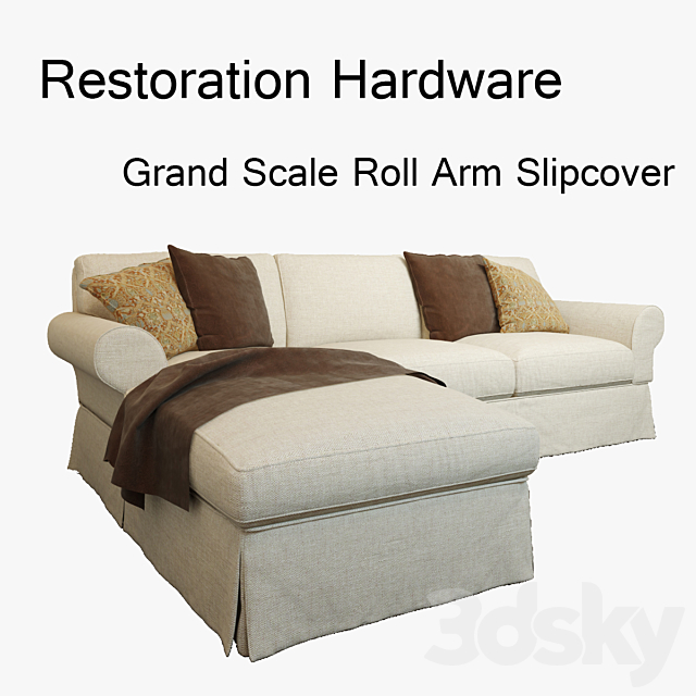 Restoration Hardware Grand Scale Roll, Restoration Hardware Grand Scale Roll Arm Sofa Slipcover