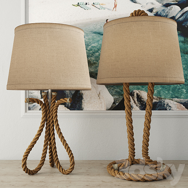 Nautical Rope Table Lamps Lamp, Jute Rope Table Lamp