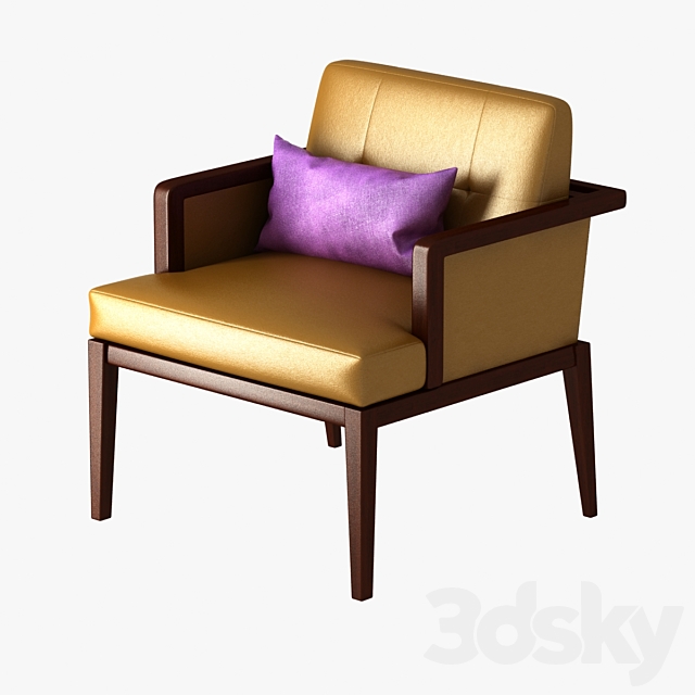 3d Models Arm Chair Yellow Leather, Purple Leather Chair