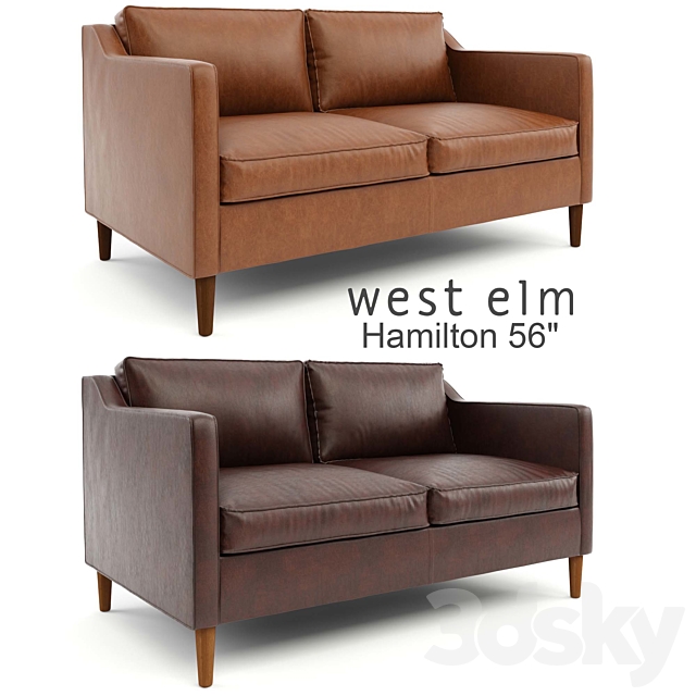 West Elm Hamilton Leather Sofa 56, Hamilton Leather Sofa
