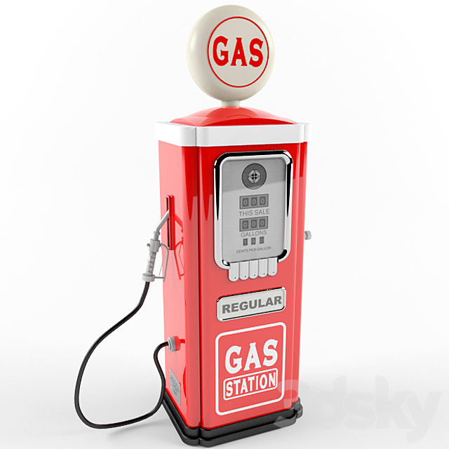 3d models: Toy - Toy gas station