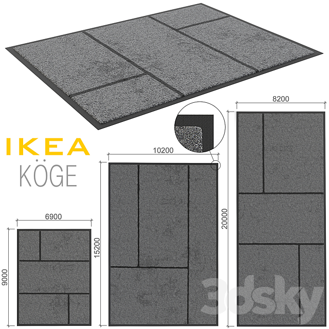 kanker machine regen IKEA KÖGE - Carpets - 3D Models