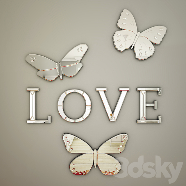 Erfly Mirrors, Love Mirrored Wall Letters