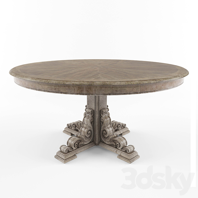 True Vintage Round Dining Table, Vintage Round Pedestal Table
