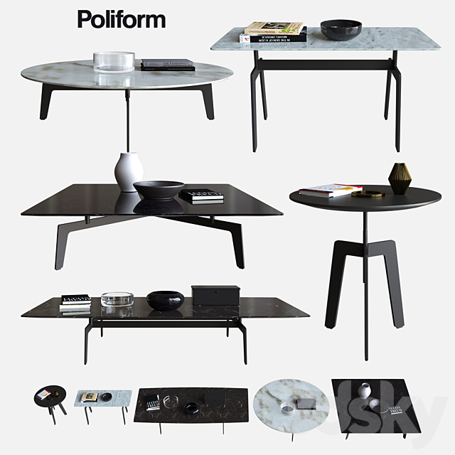 3d Models Table Poliform Coffee Tables Tribeca