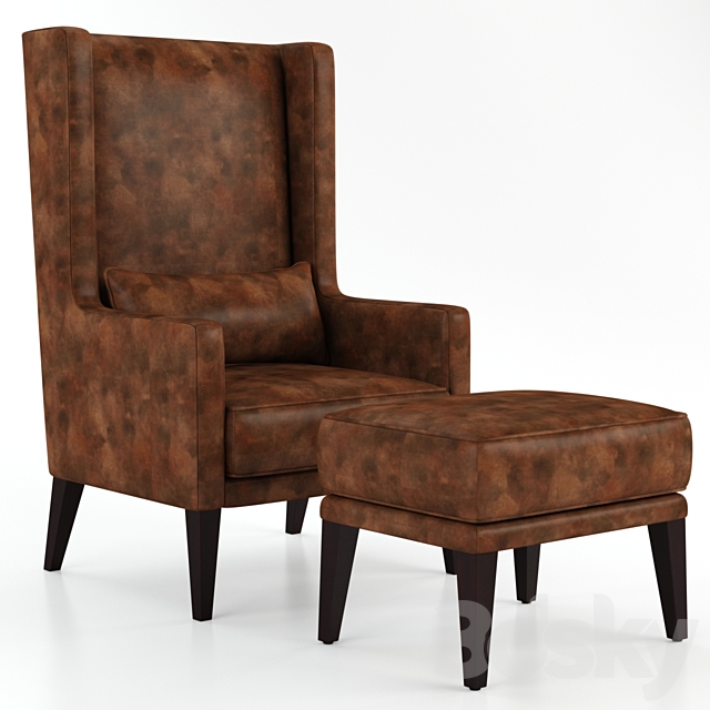Morgen Wing Chair Arm 3d Models, Vintage Slipper Chair With Arms