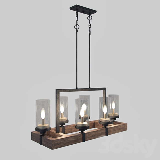 The Gray Barn Vineyard Metal And Wood 6, Seeded Glass Shade For Chandelier