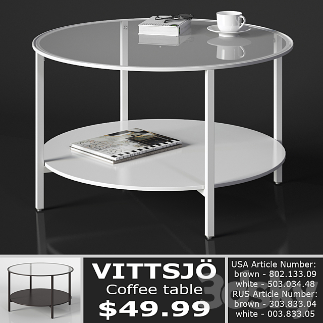 3d Models Table Ikea Vittsjo Coffee Table