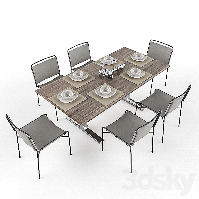 Table Model With Chairs For 3ds Max Table Chair 3d Models