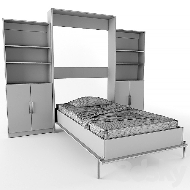 3d Models Bed Murphy, Stellar Home Furniture Queen Wall Bed