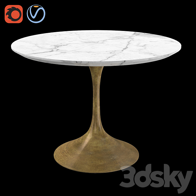 RH Aero Round Dining Table - Table - 3D Models