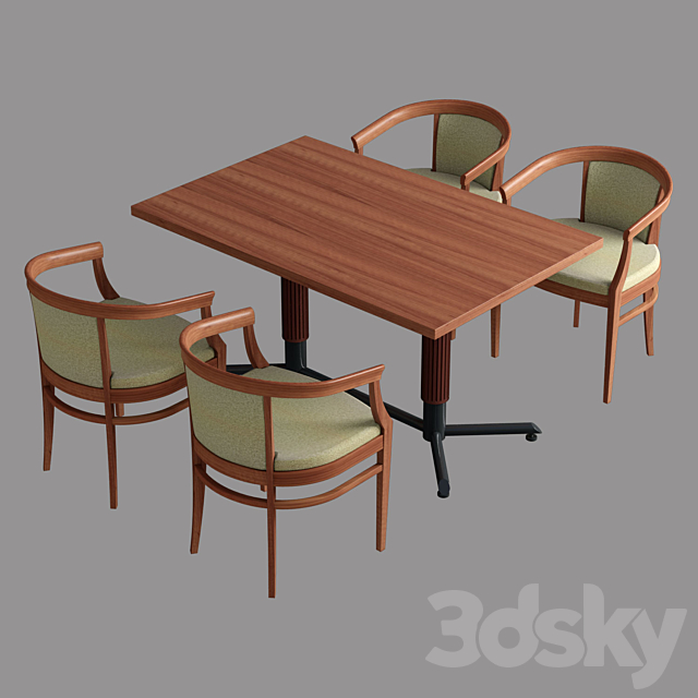 3d Models Table Chair Table With Chairs For Cafe And Bar