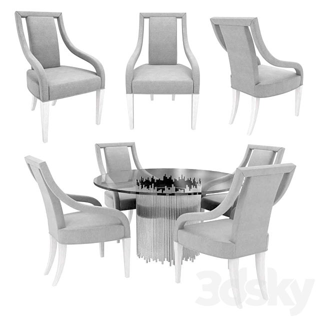 Round Dining Table 3d Model, Bernhardt Round Dining Table 54 Inch