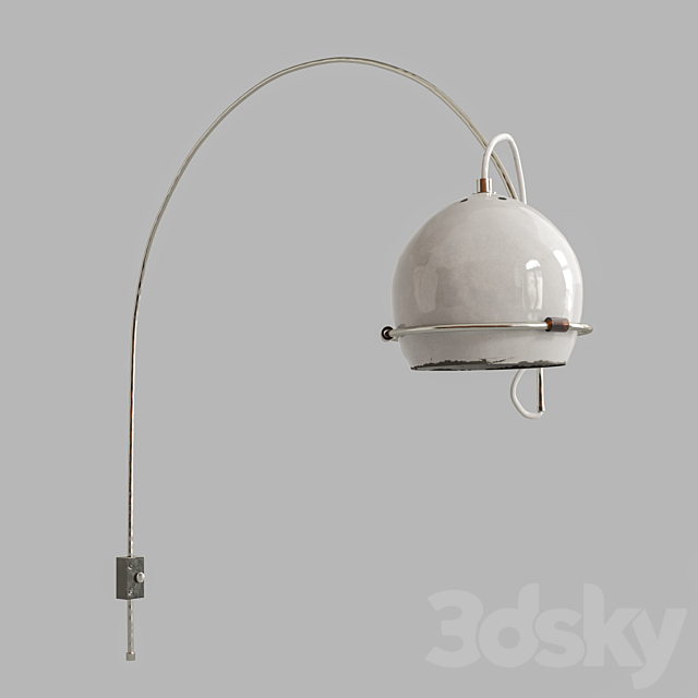 Gepo Arc Wall Lamp White Light, Black Arc Wall Lamp
