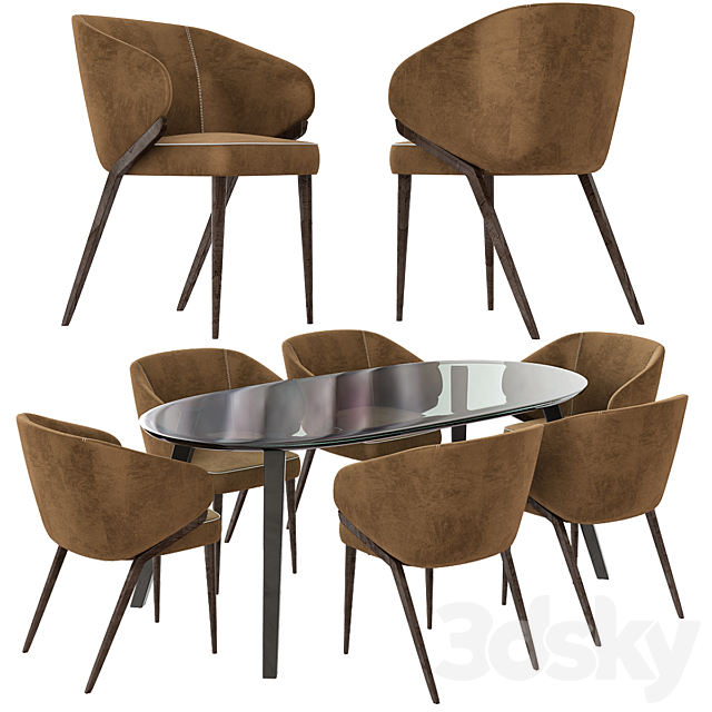 Piliform Dining Set 2 - Table + Chair - 3D Models