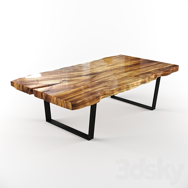 Large Live Edge Table, 136 Wood Slab, Metal Base – ARKA Living