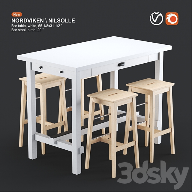 Ikea Nordviken Bar Table And Nilsolle, Ikea Bar Table And Stool Set