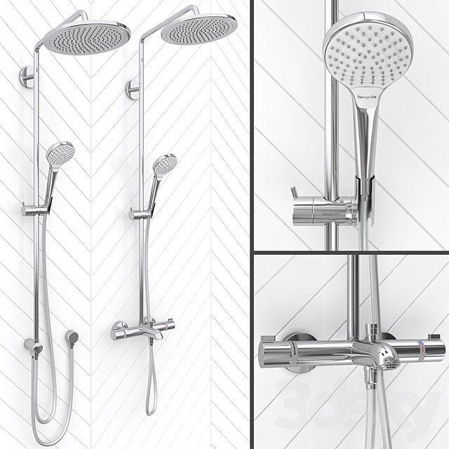 HANSGROHE shower systems | Croma Select 280 - Faucet - 3D Models
