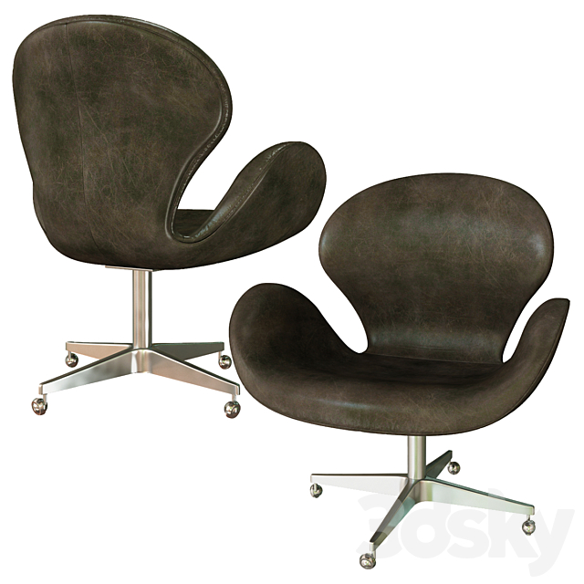3d Models Office Furniture Devon Leather Chair Mink Fur Only
