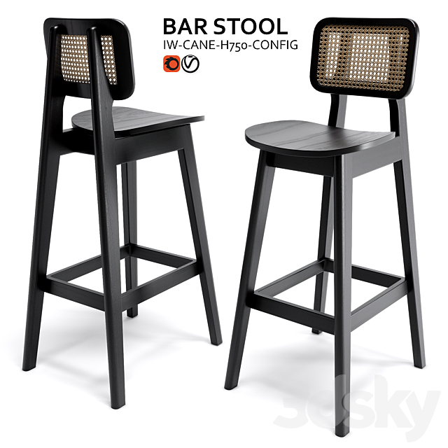 Bar Stool Domino Chair 3d Models, Domino Bar Stool