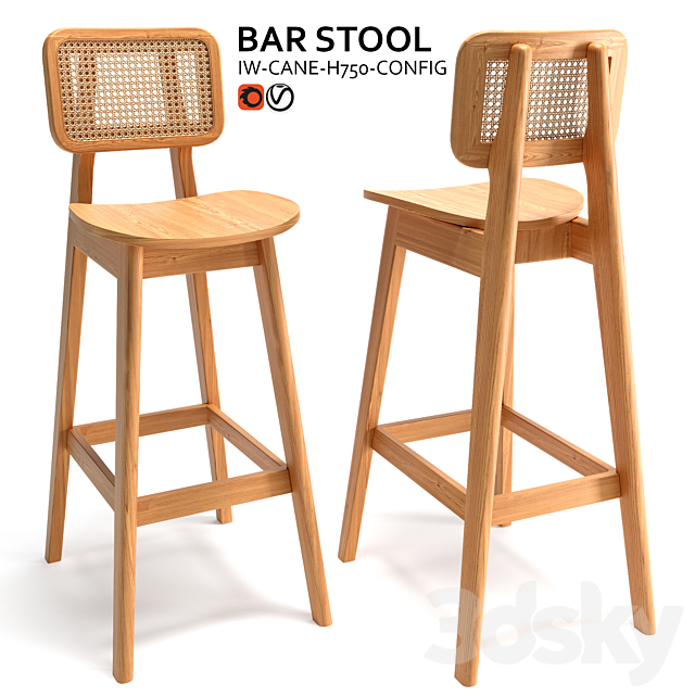 Bar Stool Domino Chair 3d Models, Domino Bar Stool