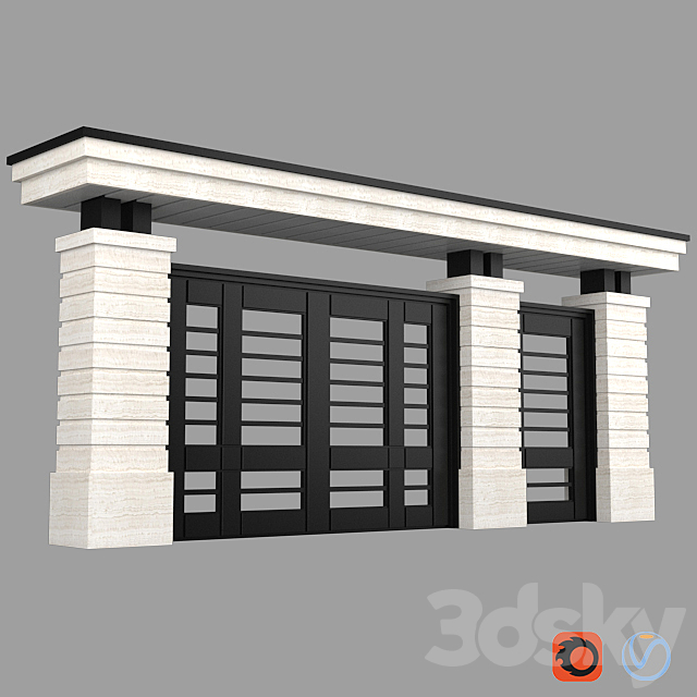 3d models Fence Modern gate