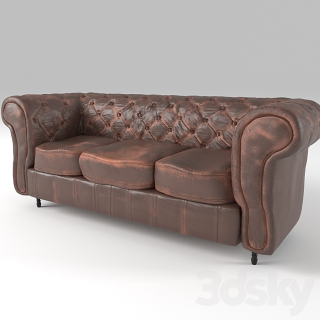 Old Leather Sofa 3d Models, Leather Old Sofa Bed