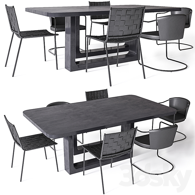Cb2 Anywhere Dining Table Cleo Black, Black Leather Table Chairs