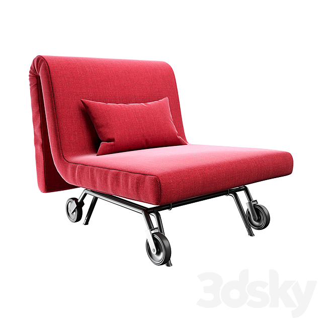 Ikea Ps Lovas Chairbed Arm Chair 3d, Chair That Turns Into Bed Ikea