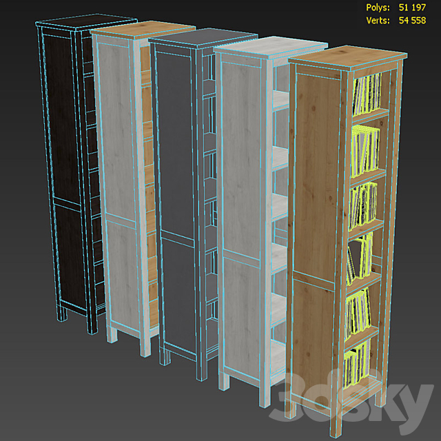 Ikea Hemnes Bookcase Rack 3d Models, Hemnes Bookcase Shelf Depth