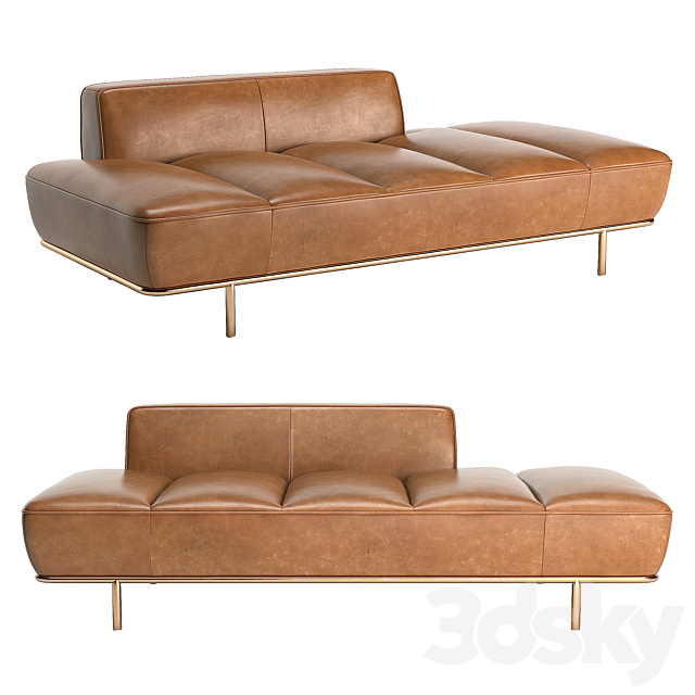 Cb2 Lawndale Saddle Leather Daybed With, Leather Daybed Couch Sofa