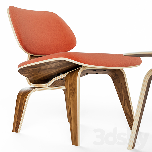 Eames Molded Plywood Lounge Chair And, Eames Molded Plywood Lounge Chair Upholstered
