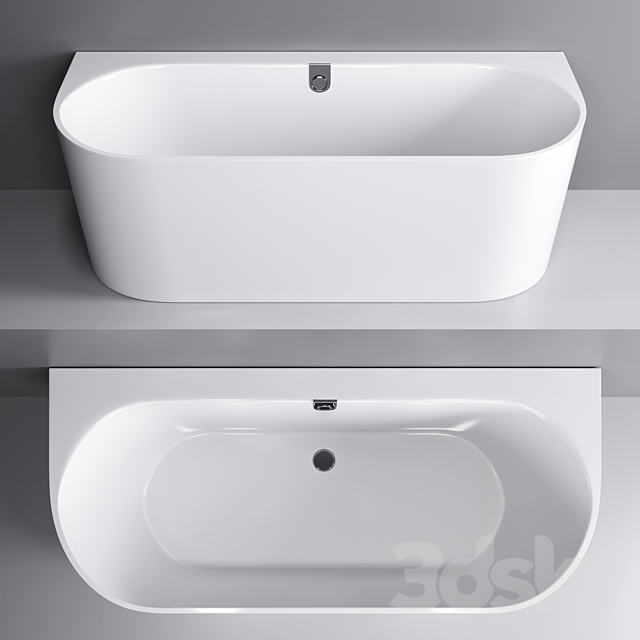 Bevestigen aan paars overzien Wall-mounted bathtub Villeroy & Boch Oberon 2.0 - Bathtub - 3D Models