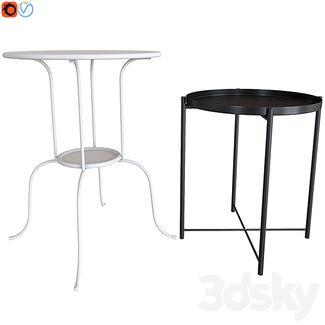 Ikea Lindved Gladom Table 3d, Cream Side Table Ikea
