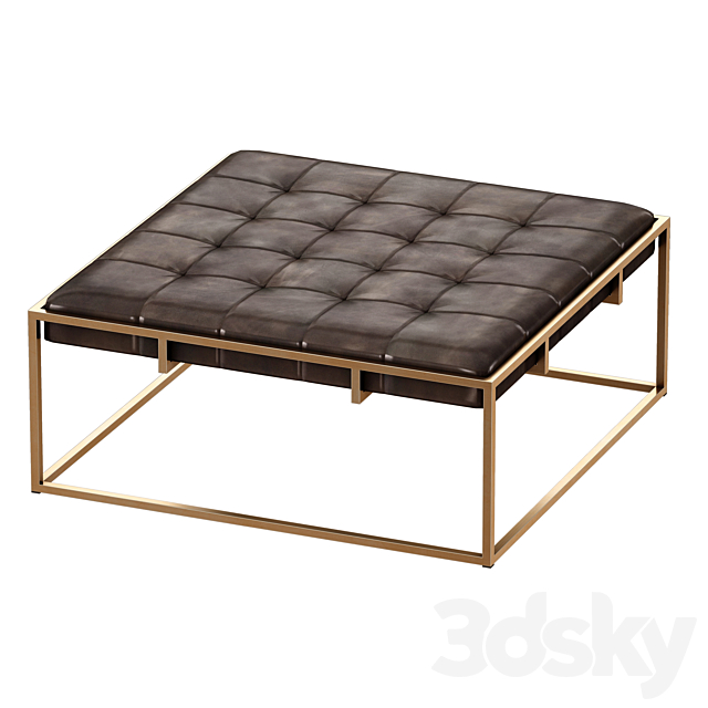 Ottilie Square Leather Coffee Table, Square Leather Coffee Table