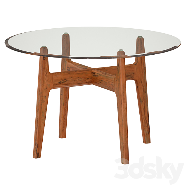 Tate 48 Round Dining Table With Glass, Corona Round Dining Table