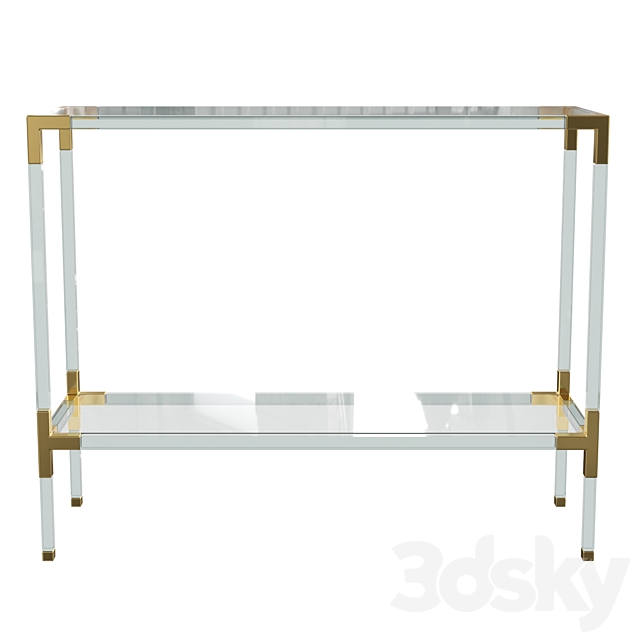 Narrow Console Table With Shelf, Acrylic Glass Console Table