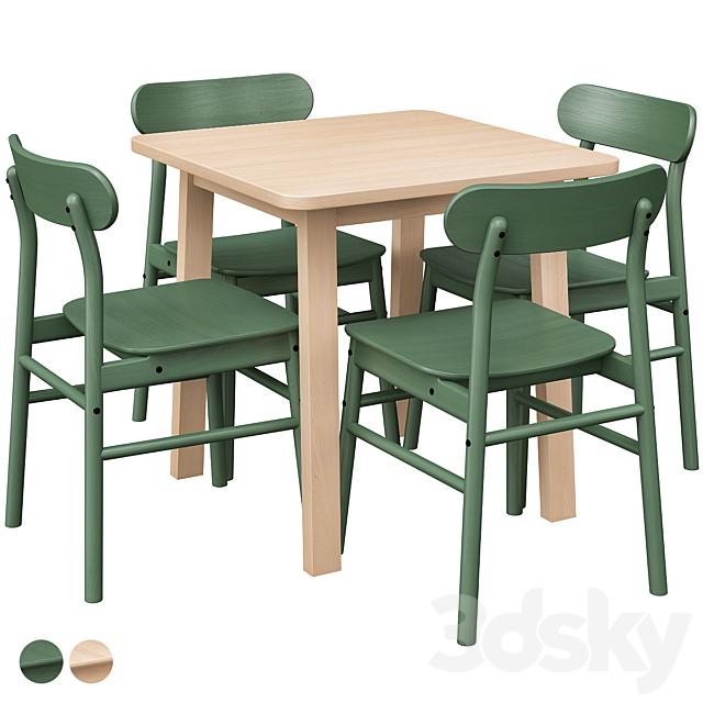 Ikea Table Chair 3d Models, Small Fold Away Table And Chairs Ikea