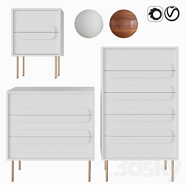 West Elm Gemini Sideboard Chest Of, Gemini 3 Drawer Dresser White Lacquer