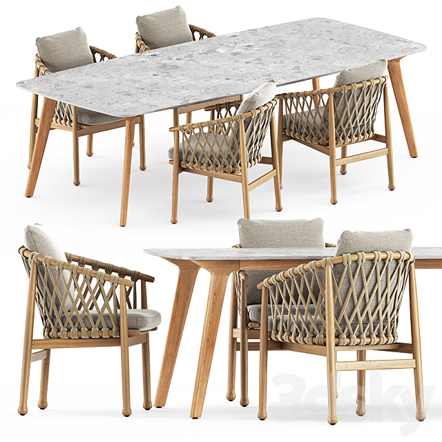 Torsa Dining Table Teak Cf 264, B Italia Dining Table And Chairs