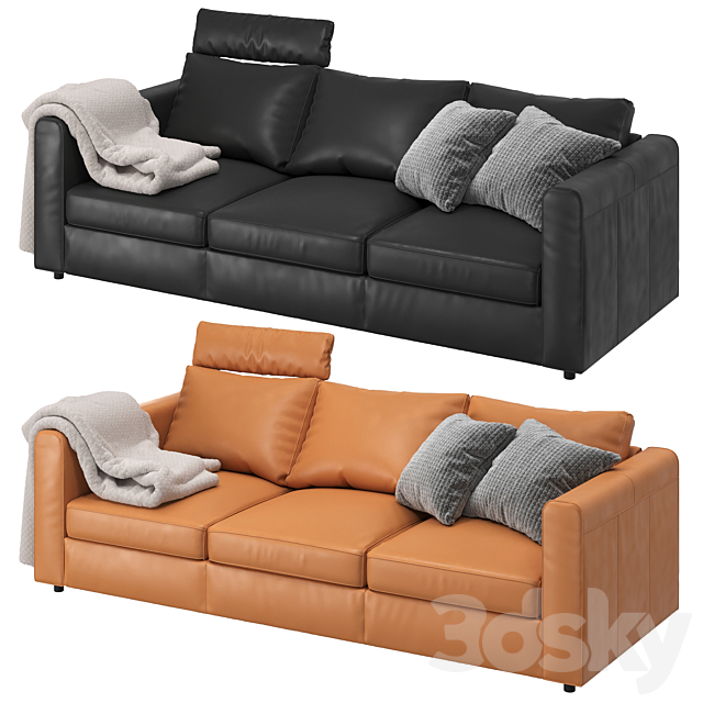 Ikea Vimle 3 Seater Sofa In 2, Ikea Orange Leather Sofa Bed Black