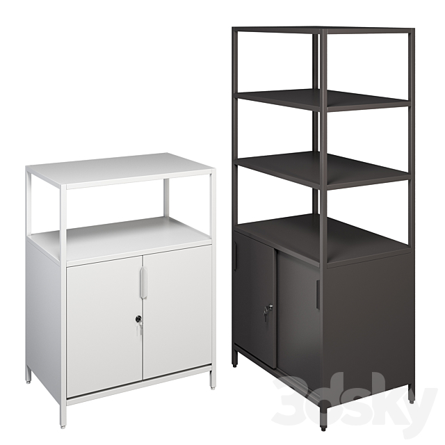 Trotten Ikea Office Furniture 3d Models, Black Metal Cabinet Ikea