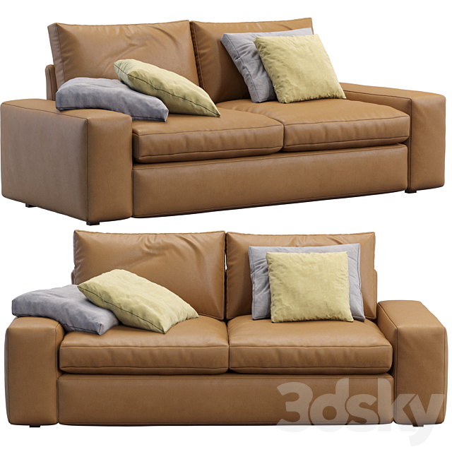 Leather Sofa Kivik By Ikea 3d, Ikea Orange Leather Sofa Bed