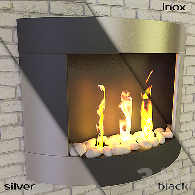 Биокамин Stockholm (Black, Silver, Inox) - Камин - 3D Модель.