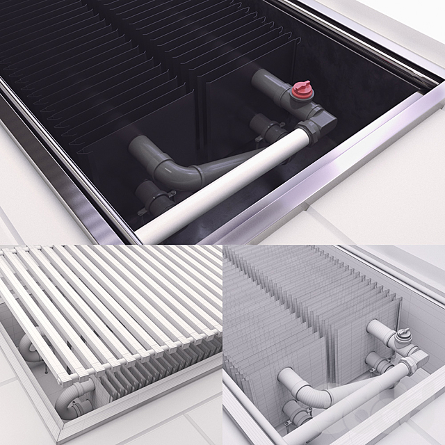 Внутрипольный радиатор -  - 3D Модель